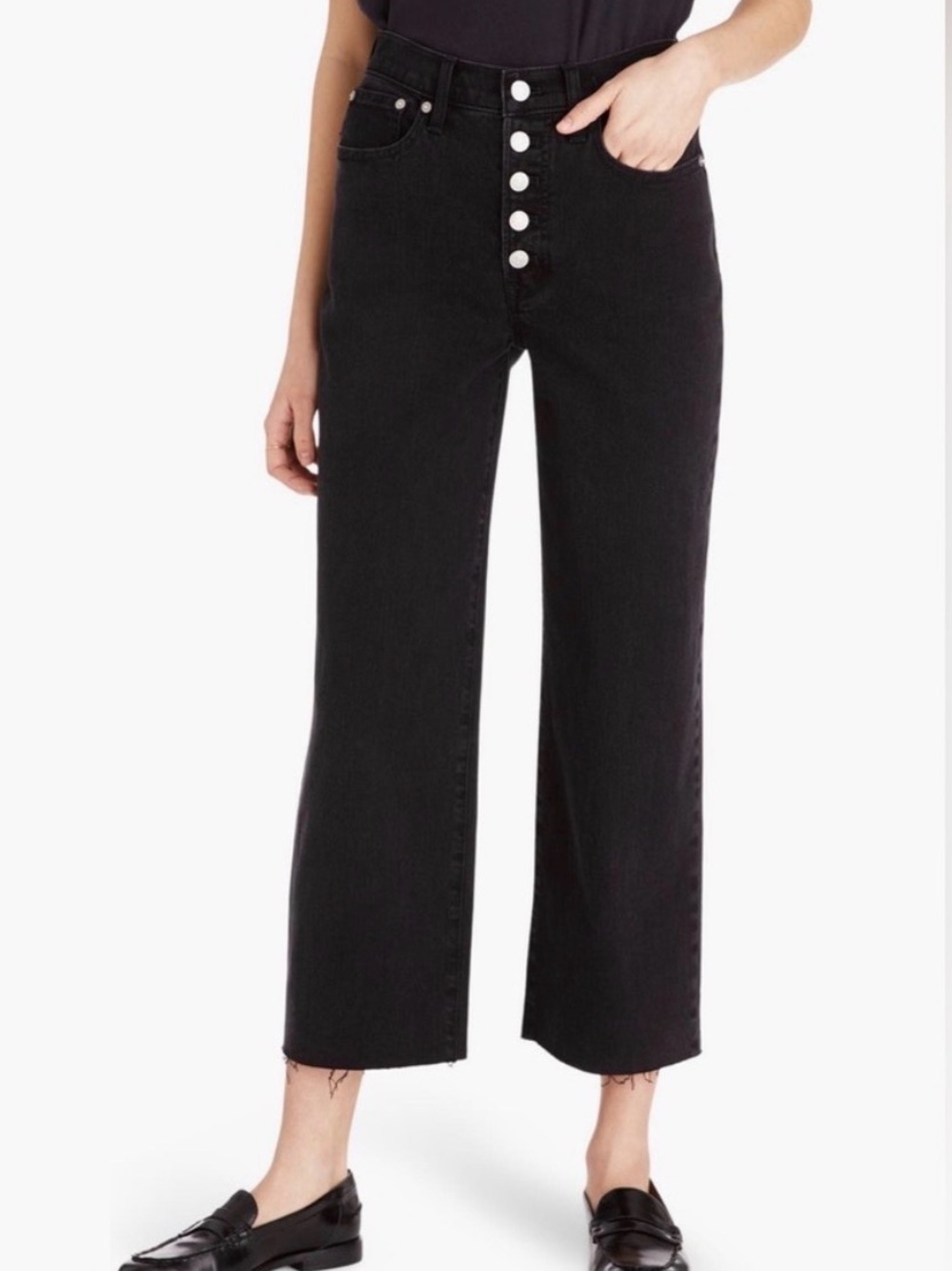 Madewell The Perfect Vintage Raw Hem Corset High Waist Straight Leg Jeans